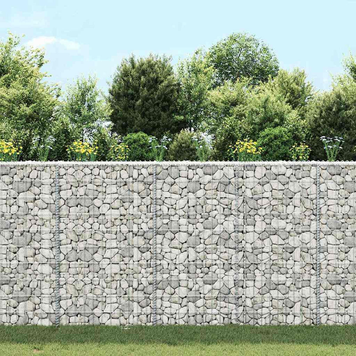 GABIONEN-HOCHBEET Trapezform Verzinkter Stahl 100x20x100 cm - Silberfarben, Metall (100/100/20cm)
