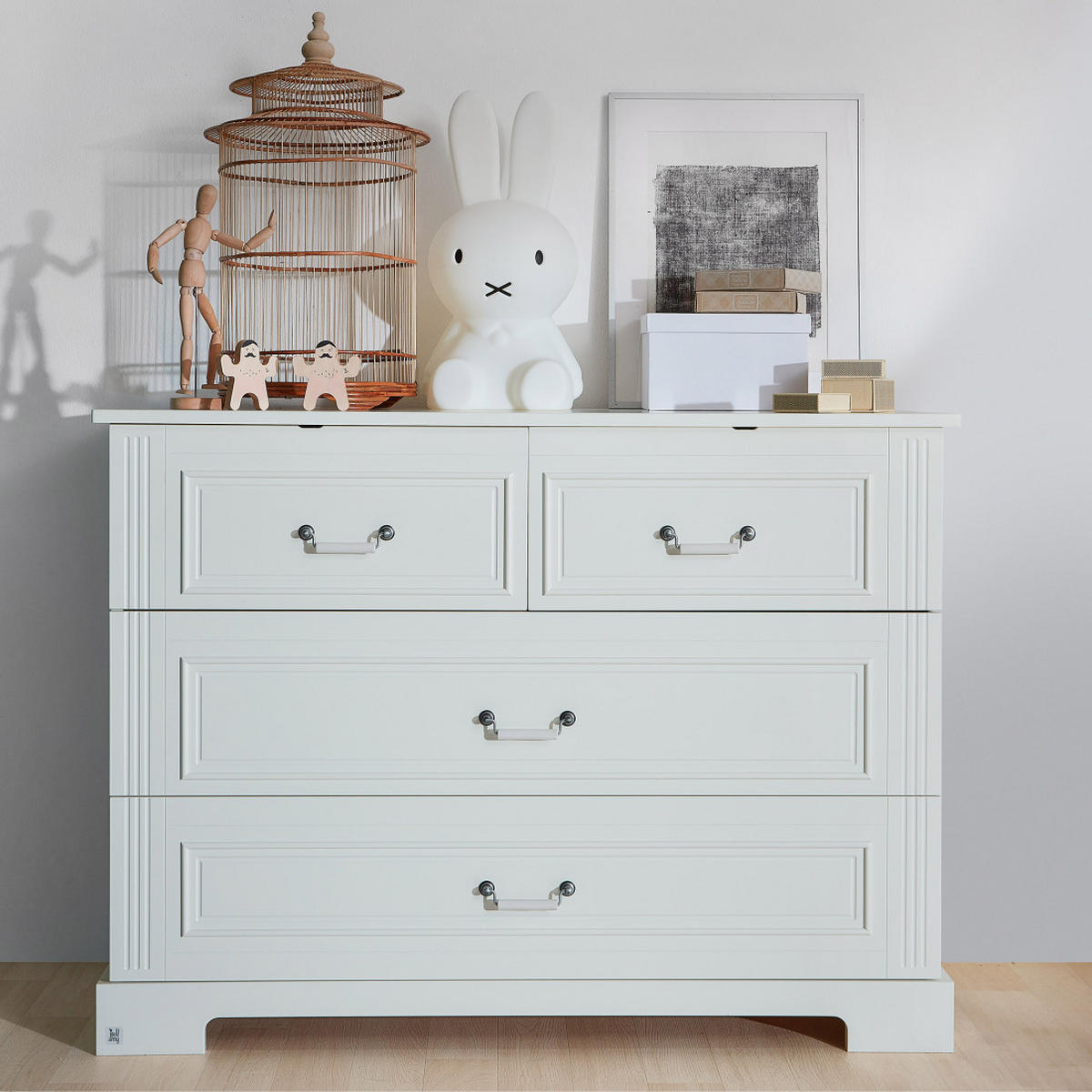 KINDERKOMMODE Ines – rustikale Eleganz und Funktionalität Weiß - Weiß, Holzwerkstoff (120/90/51cm) - RAUMHIRSCH FURNITURE