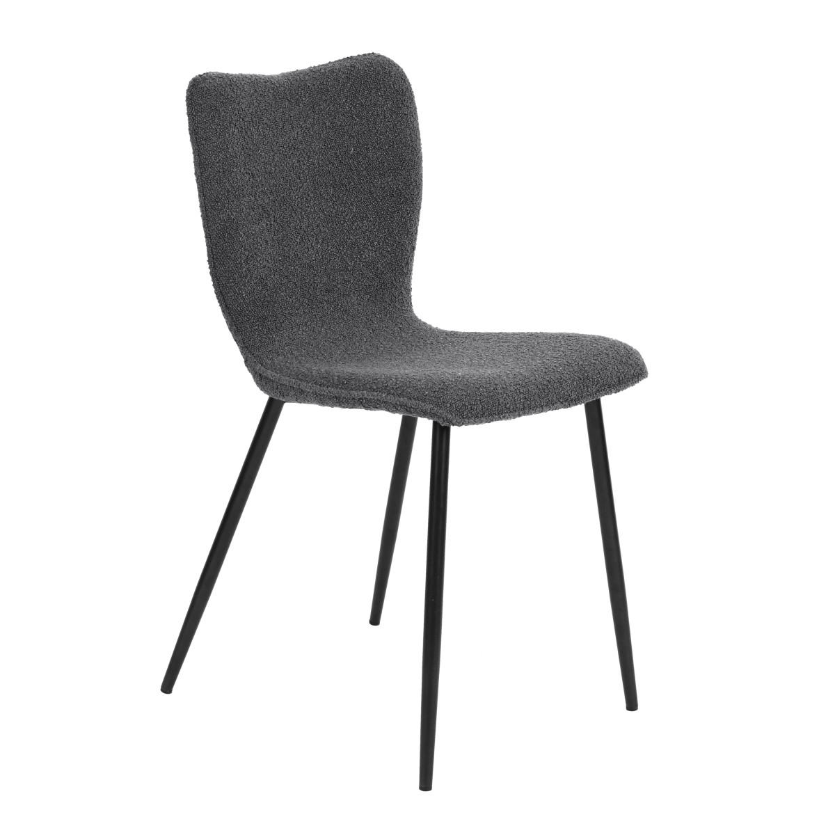 STUHL-SET 2 Stück in Samt - Grau, Textil/Metall (42/82/47cm) - Urban Meuble