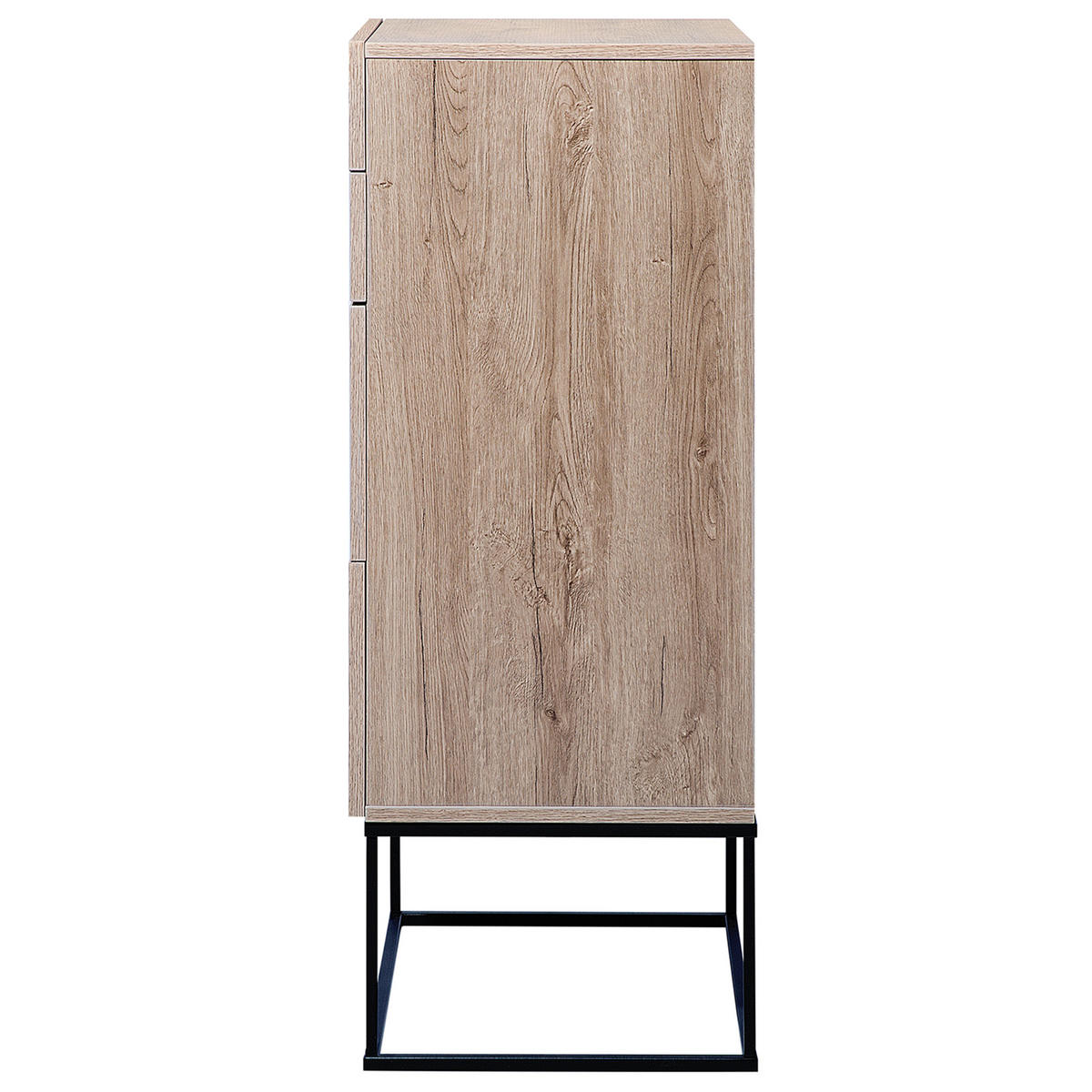 KOMMODE 4 Schubladen heller Holzfarbton Acra - Hellbraun/Schwarz, Holzwerkstoff (52/106/41cm) - Beliani