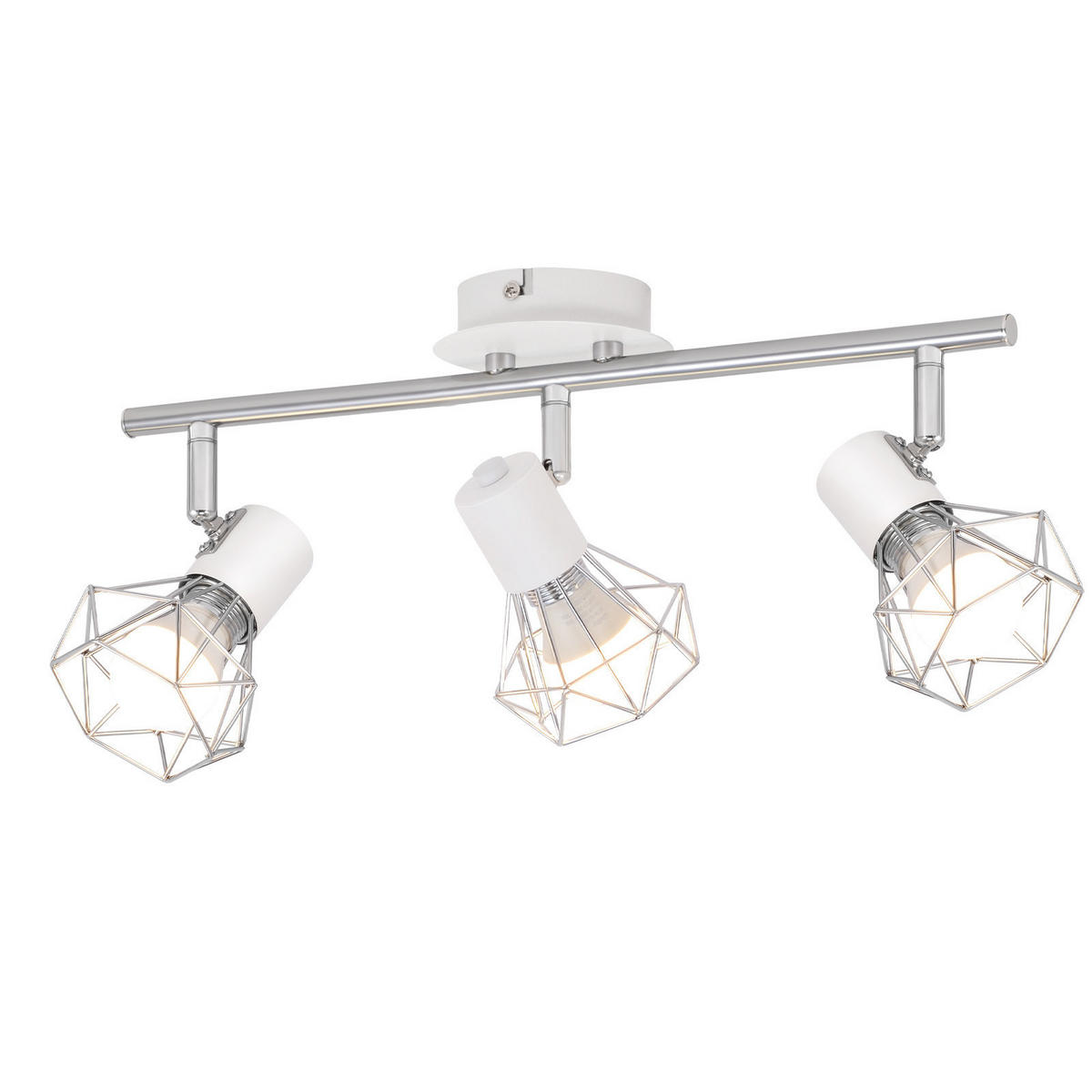 STRAHLER Chloris 3-flammig 49/10/20 cm - Weiß, Metall (49/10/20cm) - Nettlife