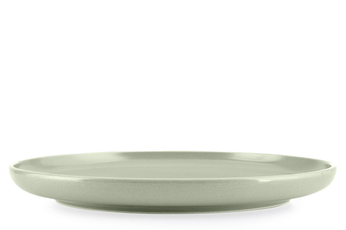 TELLER-SET VICTO 6-tlg Speiseteller, matt beige/grün/grau - Creme, Keramik (27cm) - KONSIMO®