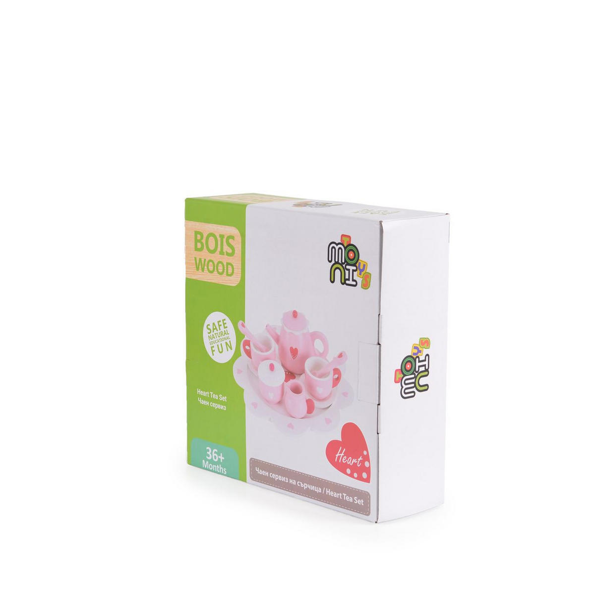 SPIELGESCHIRR Herz 005 rosa Holz, 10-teilig, Kanne, Tassen, Untertassen, Löffel, Zuckerdose - Rosa, Holz (28/8/28cm) - Moni
