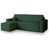 ECKSOFA RAVELO P Grün Kordstoff mit Schlaffunktion - Grün, Holz (240/140cm) - MASSENO