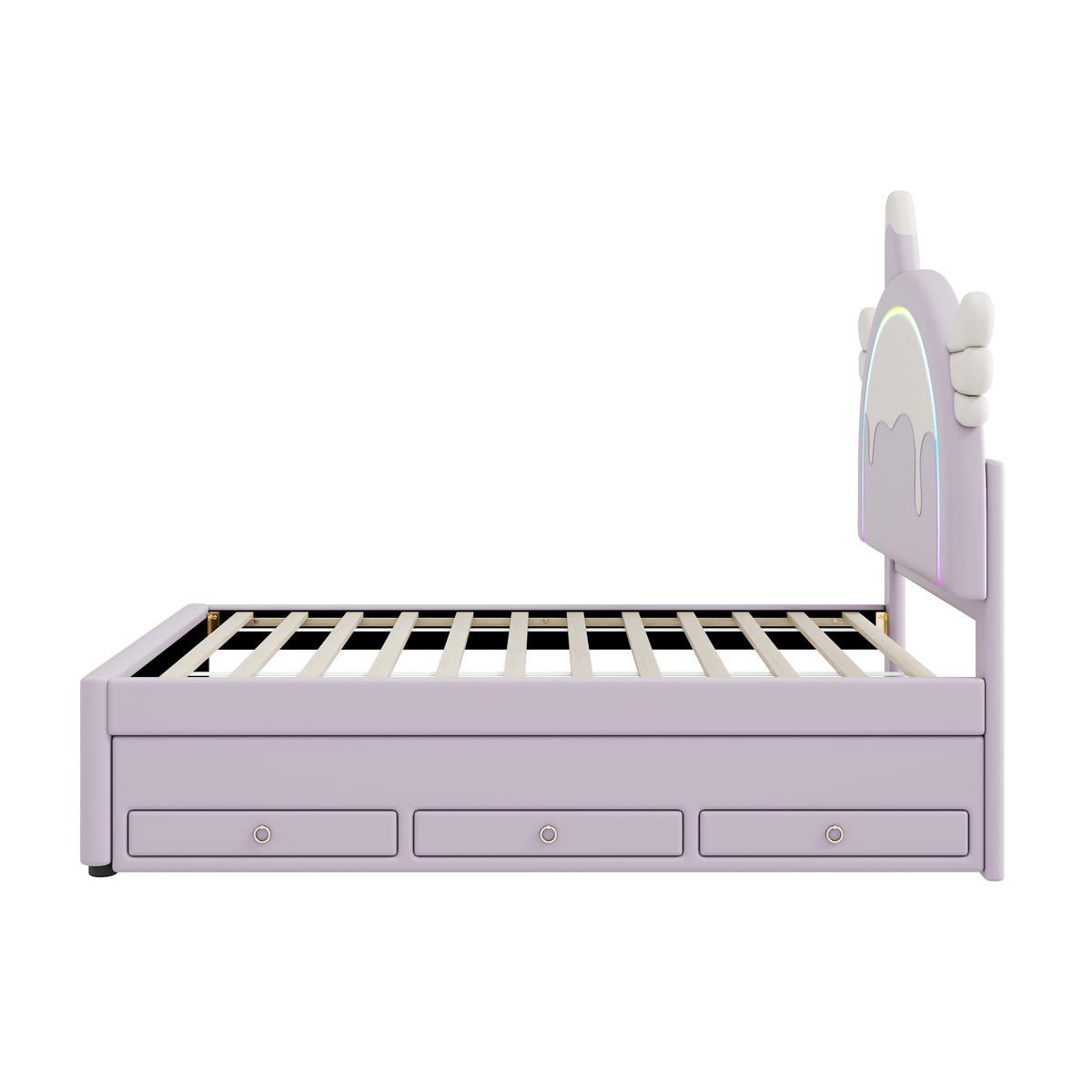 KINDERBETT 90x200 cm Einhorn Rollbett violett - Violett, Kunststoff (90/200cm) - LEBENLANG