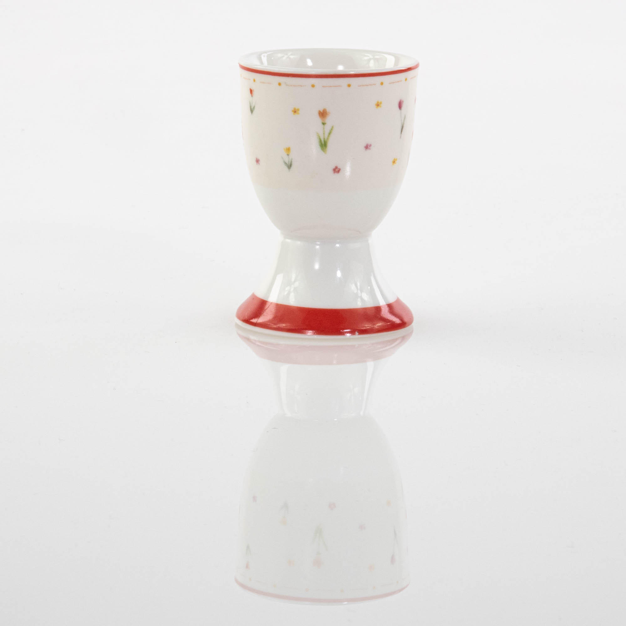 EIERBECHER Blümi Ø 5 cm - Rot/Weiß, Keramik (5/7/5cm) - Boltze Home