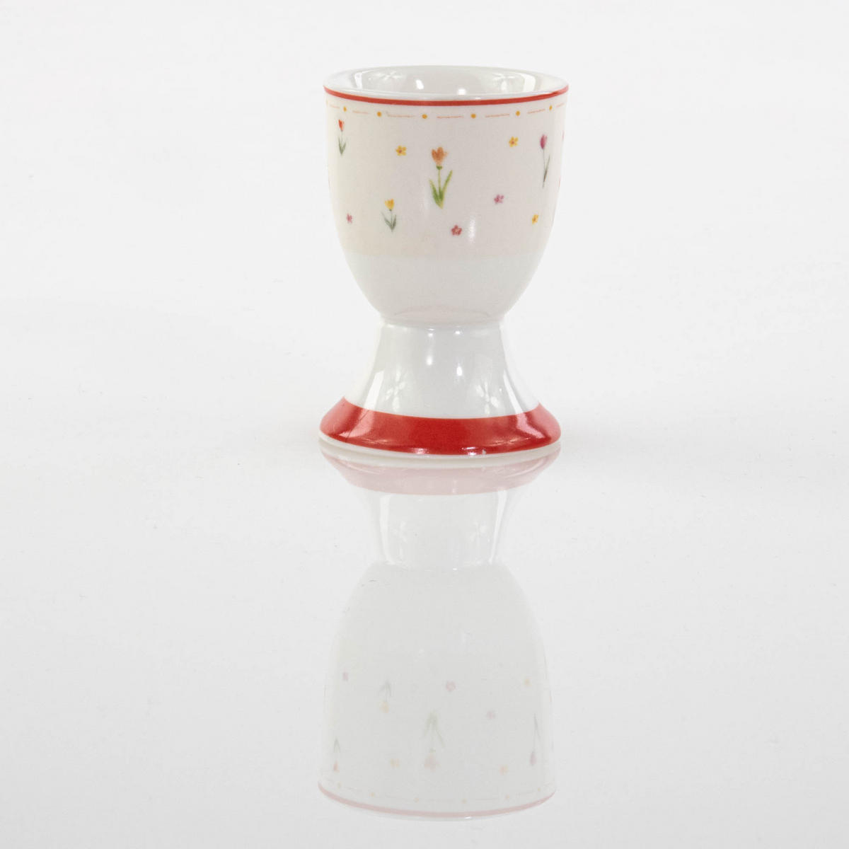 EIERBECHER Blümi Ø 5 cm - Rot/Weiß, Keramik (5/7/5cm) - Boltze Home
