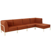 GARTENSOFA mit 5 Sitzplätzen, Terrakotta - Rot, Textil (288/78/80cm) - Oviala