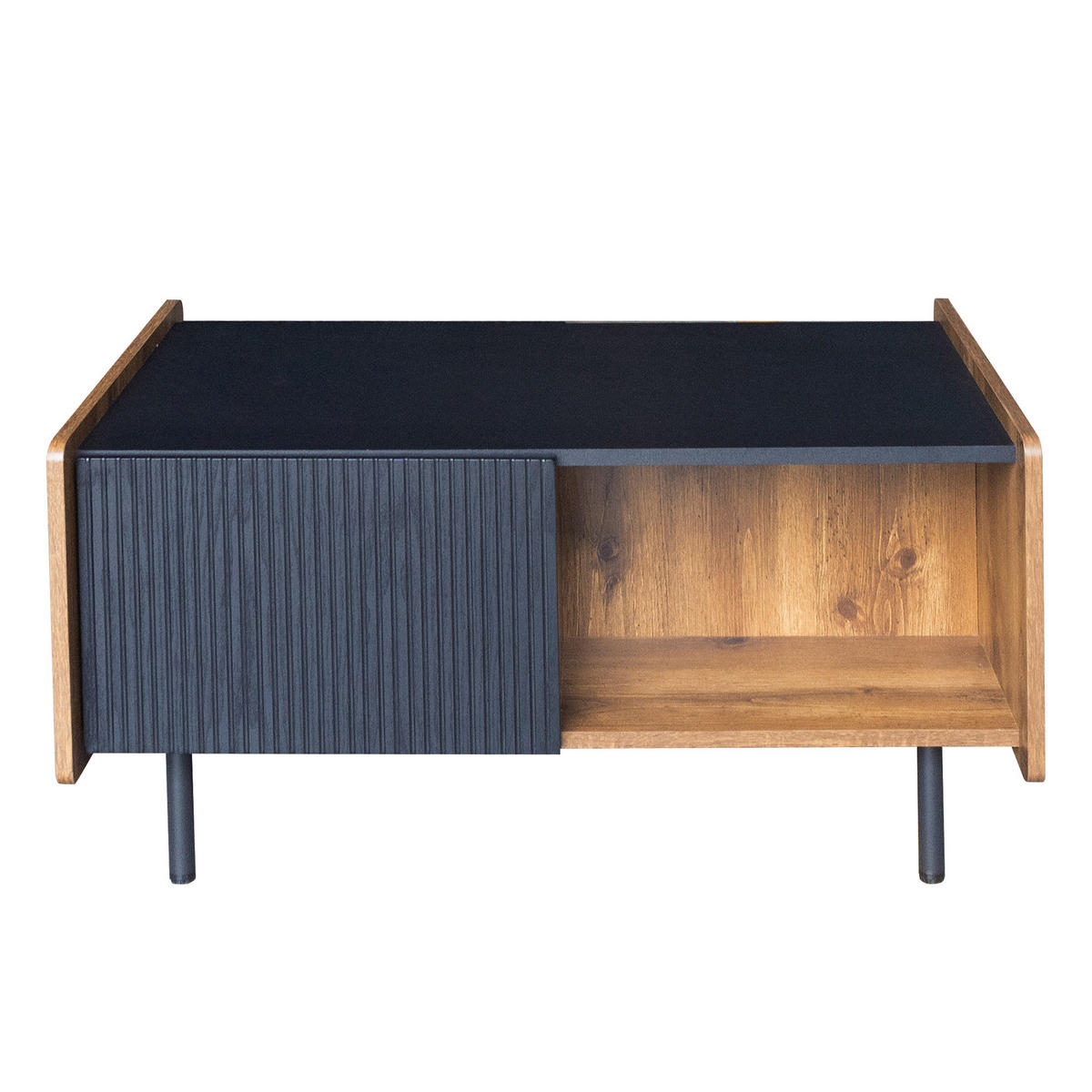 COUCHTISCH Schwarz 90/55/45,5 cm - Schwarz, Holzwerkstoff (55/90/45.5cm) - Urban Meuble