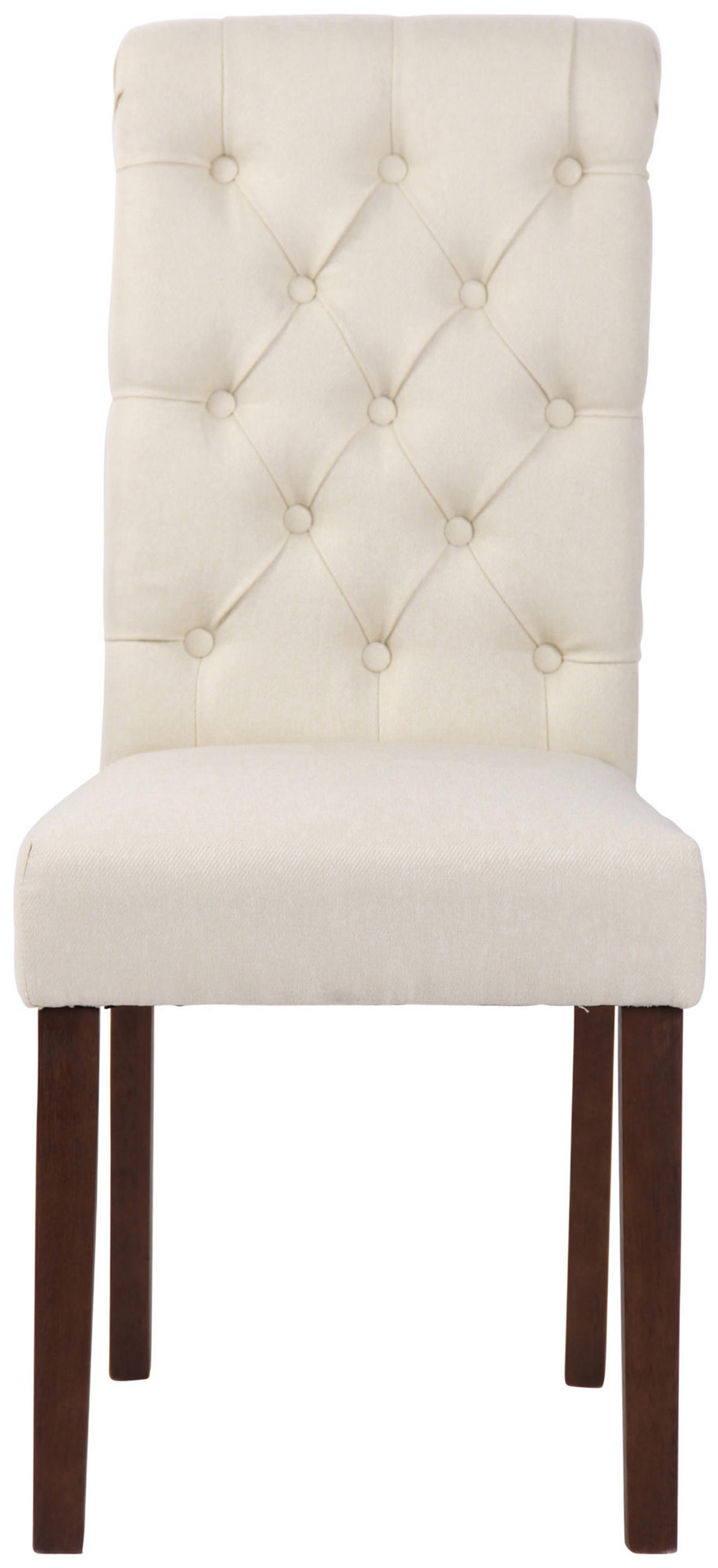 ESSZIMMERSTUHL Lisbon Stoff, Gestell Kautschukholz Braun Creme - Naturfarben/Braun, Holz/Textil (45/98/63cm) - TPFLiving