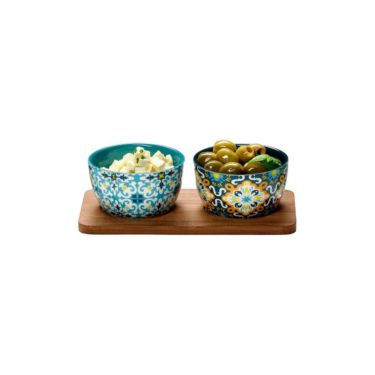 SERVIERSCHALEN-SET MIT TABLETT Benito bunt 3er Set - Multicolor, Keramik (11/22/6cm) - Ritzenhoff Breker