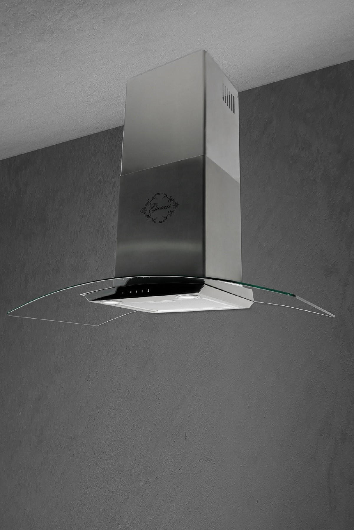 DUNSTABZUGSHAUBE GCH T 465 IS 60 BL PRIME + Umluftset, 60 cm Edelstahl - Silberfarben, Glas/Metall (60/81/43cm) - Gurari