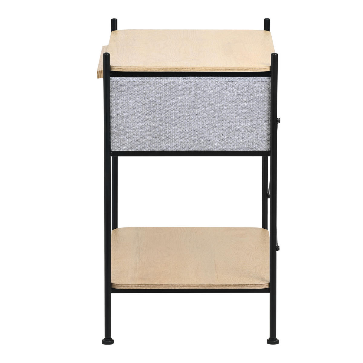 POLICE se zásuvkou z látky 62x67,5x42,5 cm šedá - přírodní/tmavě šedá, kompozitní dřevo/textil (62/67.5/42.5cm) - ML-DESIGN