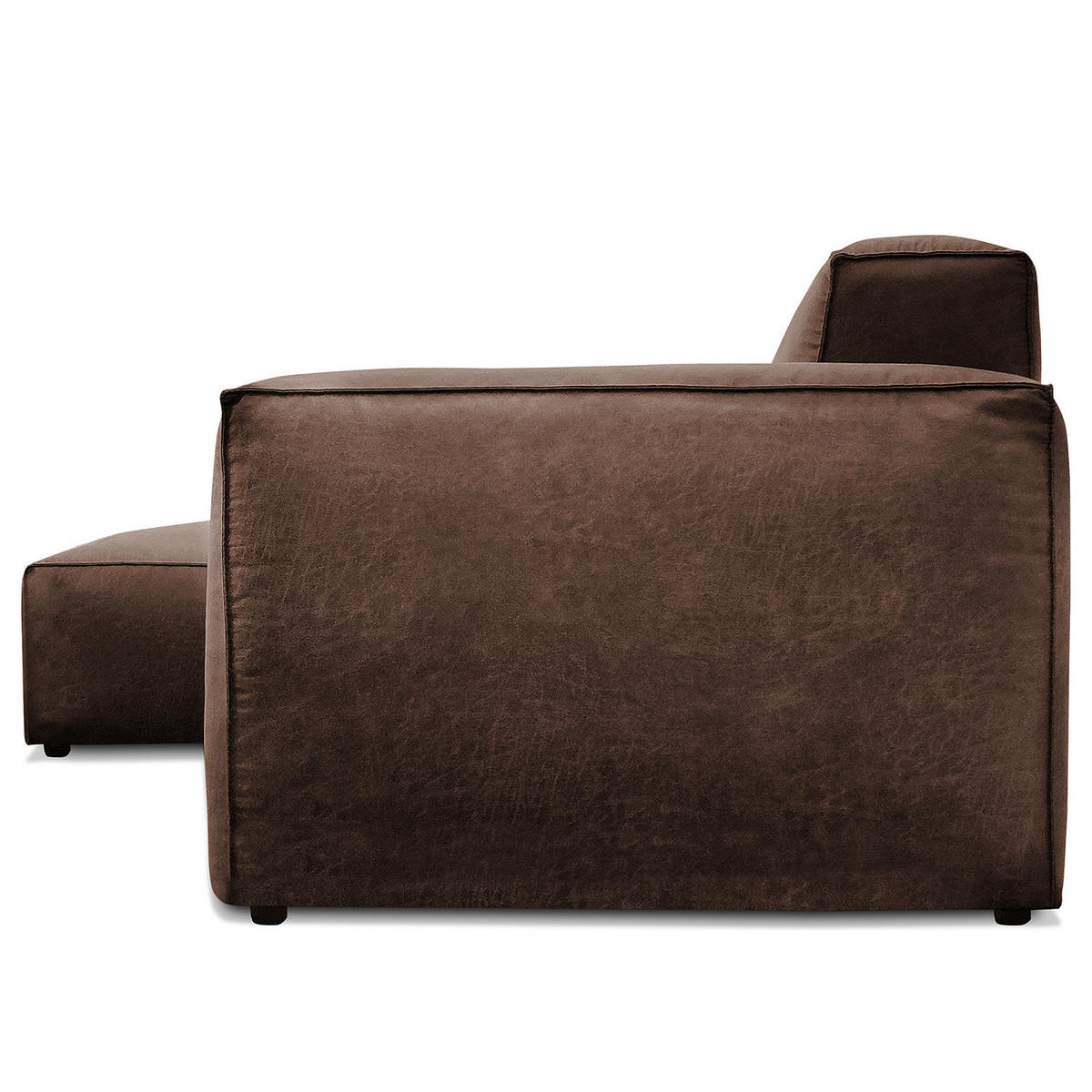 ECKSOFA mit Longchair - Dunkelbraun/Schwarz, Kunststoff (345/170cm) - home24