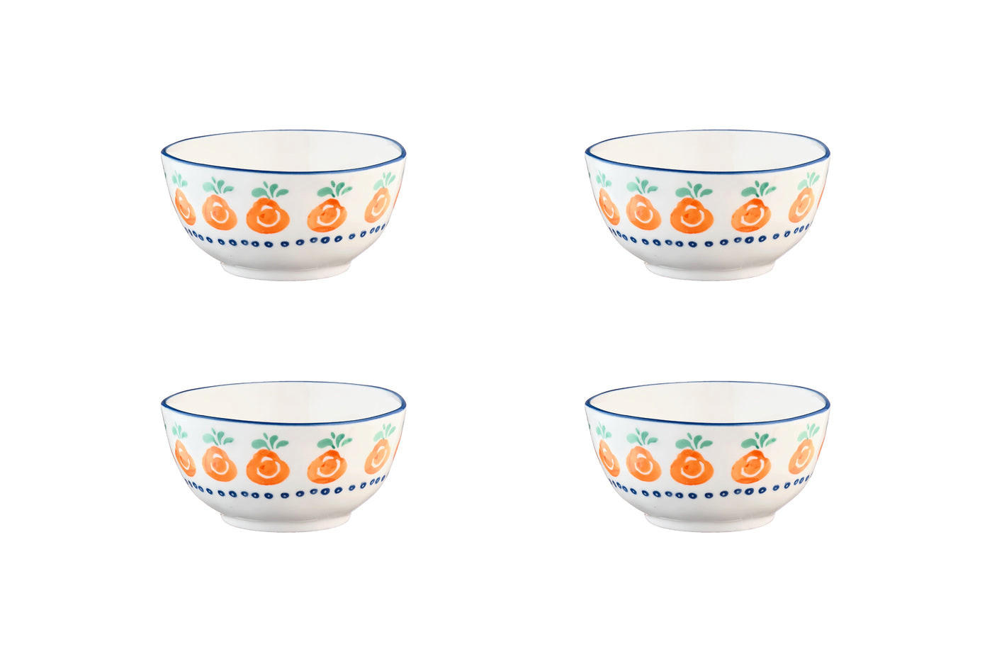 SCHALEN Napoli Ø12cm - 4er-Set - Zitrusfrucht - Weiß, Keramik (12cm) - Björn