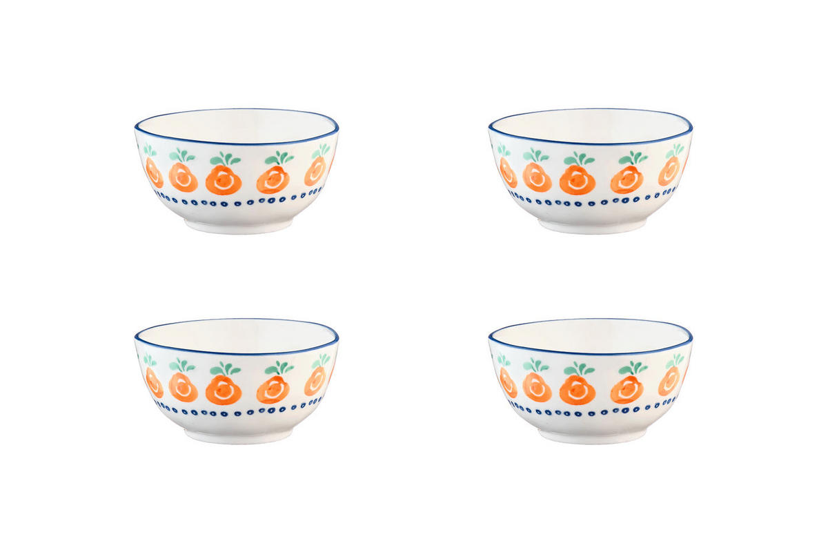 SCHALEN Napoli Ø12cm - 4er-Set - Zitrusfrucht - Weiß, Keramik (12cm) - Björn