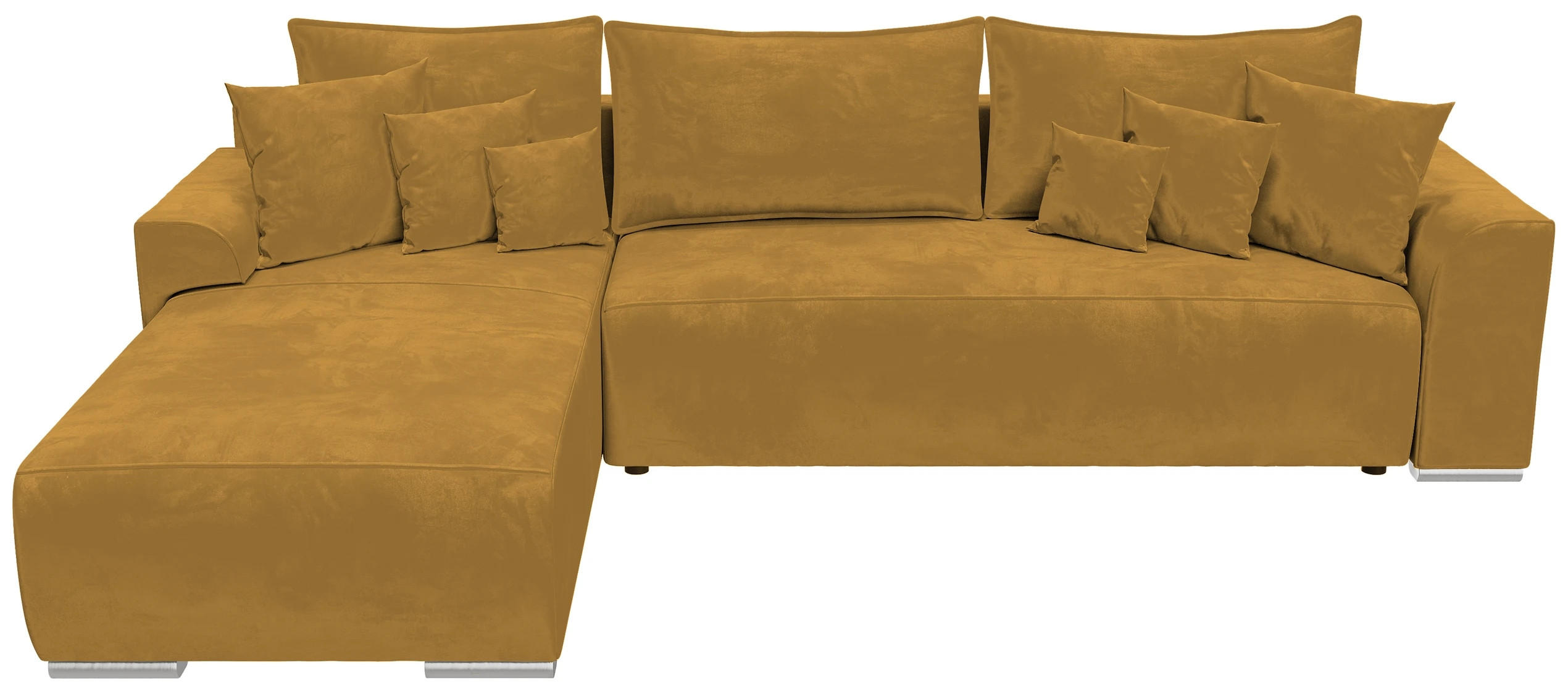 ECKSOFA Sydney mit Schlaffunktion Gelb Plüsch - Gelb, Textil (280/184cm) - Bromarkt