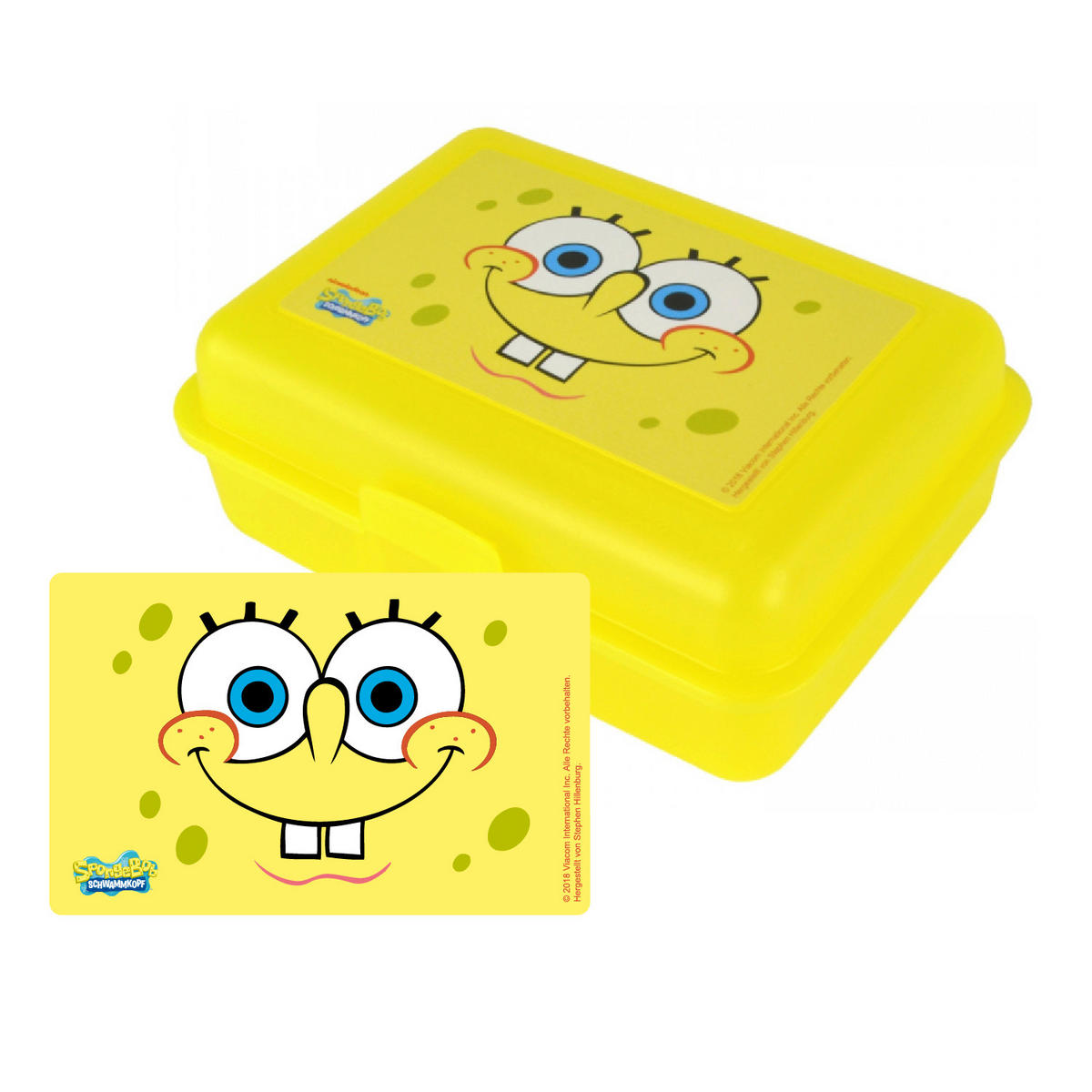 BROTDOSE Spongebob Schwammkopf Gelb 17,5 x 12,8 x 6,9 cm - Gelb, Kunststoff (17.5/6.9/12.8cm)