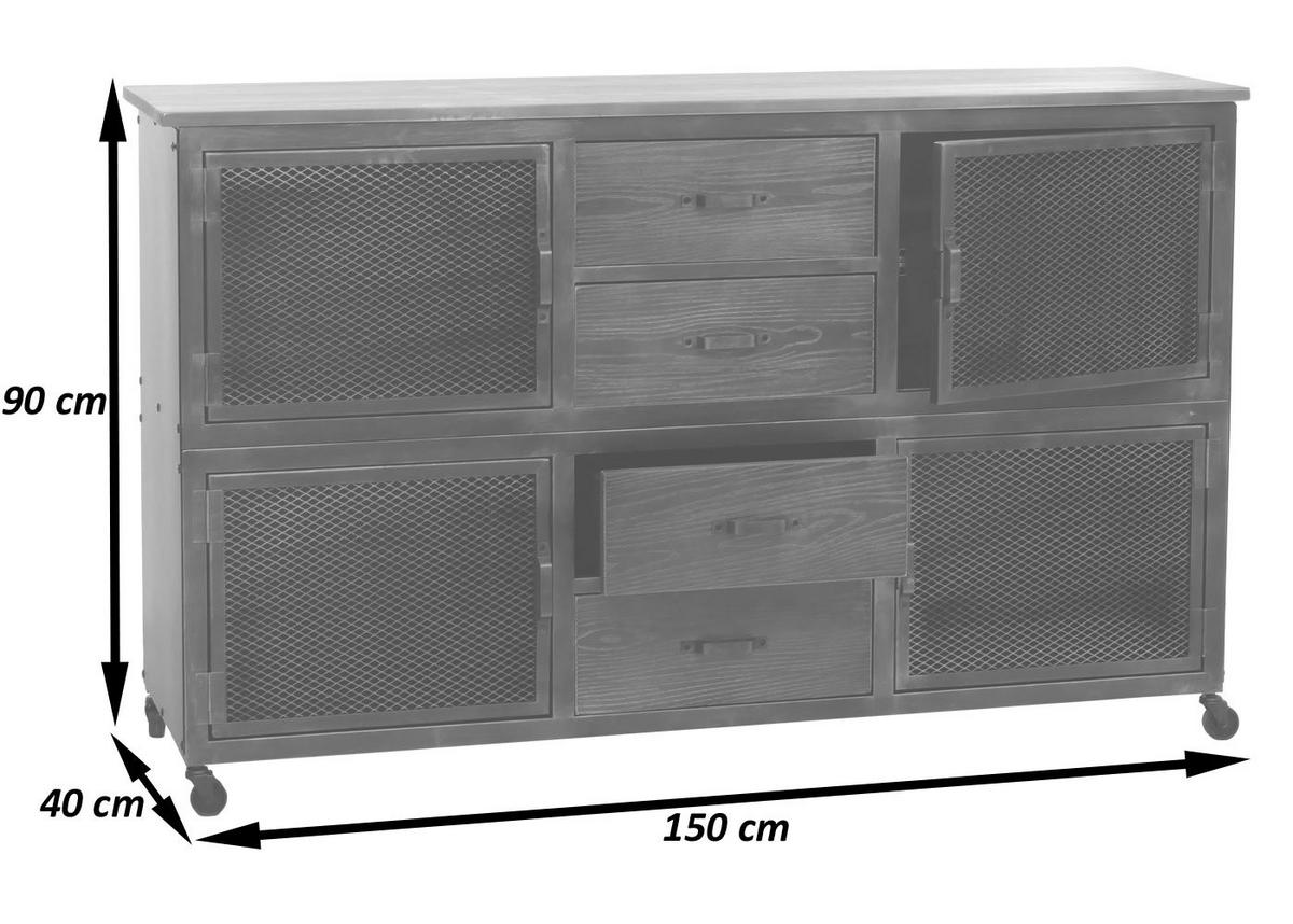 SIDEBOARD Schwarz, Braun - Schwarz/Braun, Holz (150/90/40cm) - MCW