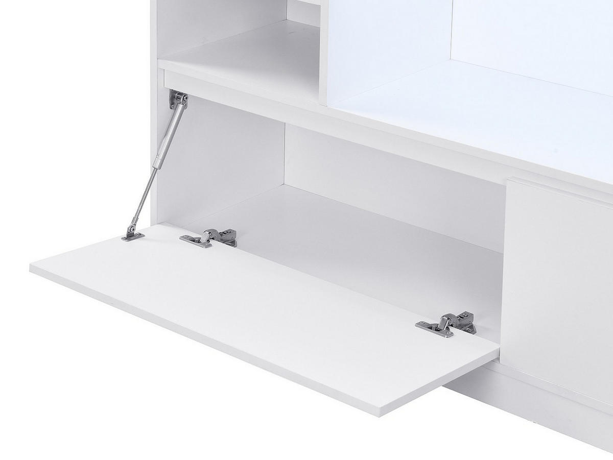 SCHUHSCHRANK - 140 cm x 35 cm - holz - weiß Lovila - Weiß, Holz (140/146.6/35cm) - Vente-Unique