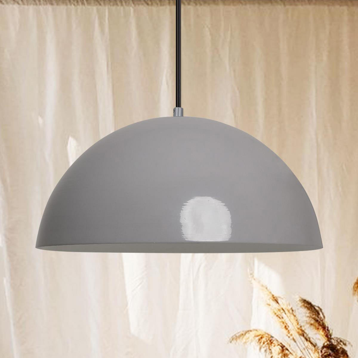 PENDELLEUCHTE Lipeo Vintage 26/15 cm - Weiß/Grau, Holz/Metall (15/26/15cm) - Bamyum