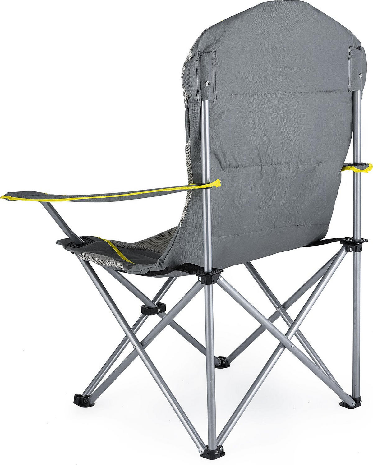 CAMPINGSESSEL bis 130 kg, mit Getränkehalter und Tragetasche - Grau, Textil/Metall (89/104/56cm) - Outtec