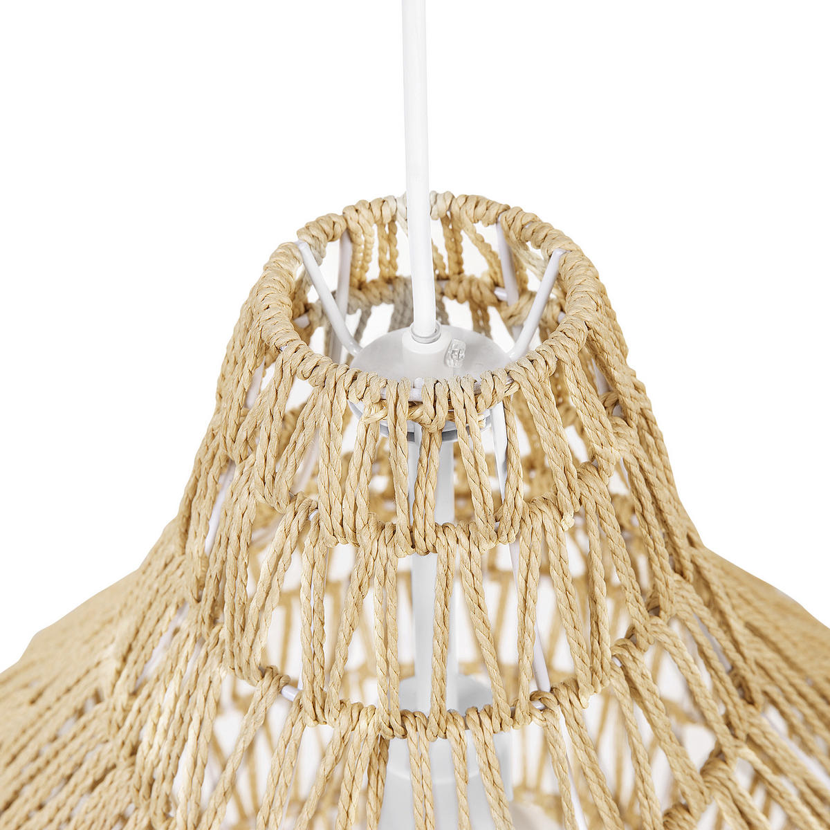 HÄNGELEUCHTE Molopo 40/40/167 cm - Beige, Papier (40/40/167cm) - Beliani