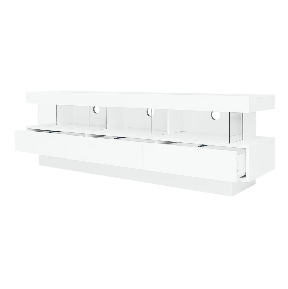 TV-ELEMENT mit LED-Beleuchtung 160 x 38 x 50,5 cm Weiß Hochglanz - Weiß, Holzwerkstoff (38/50.5/160cm) - Beauniv