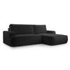 ECKSOFA L Form Ablia Schwarzes 267/168/87 cm mit Schlaffunktion R - Schwarz, Kunststoff/Textil (267/168cm) - AX Living