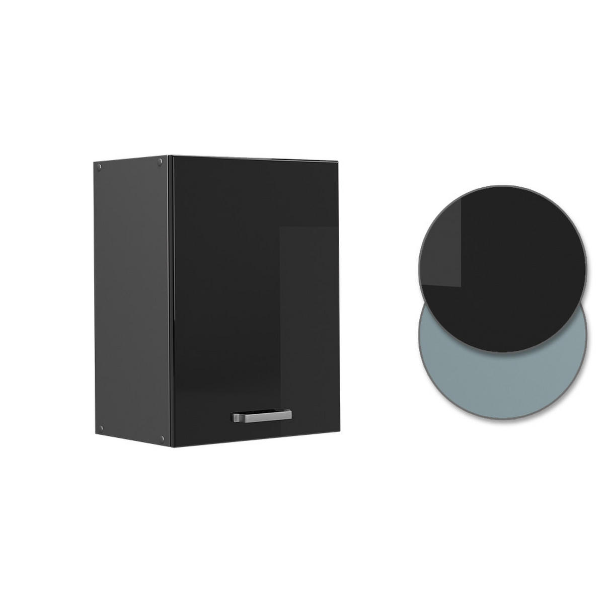 HÄNGESCHRANK R-Line Schwarz Hochglanz 45 cm - Schwarz Hochglanz/Anthrazit, Holzwerkstoff (45/60/31cm) - Vicco