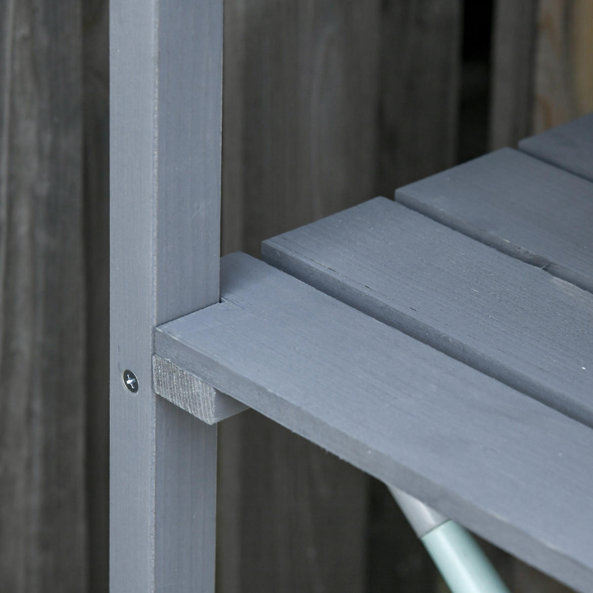 PFLANZTISCH Gärtnertisch Blumentisch mit Metall Arbeitsfläche Garten Holz Grau - Grau, Holz (76/37/89cm) - Outsunny