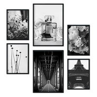 POSTER Set Mit 6 Paris Wandbild A3 & A4 Schwarzer Rahmen - Schwarz, Papier (29/3cm) - Nacnic