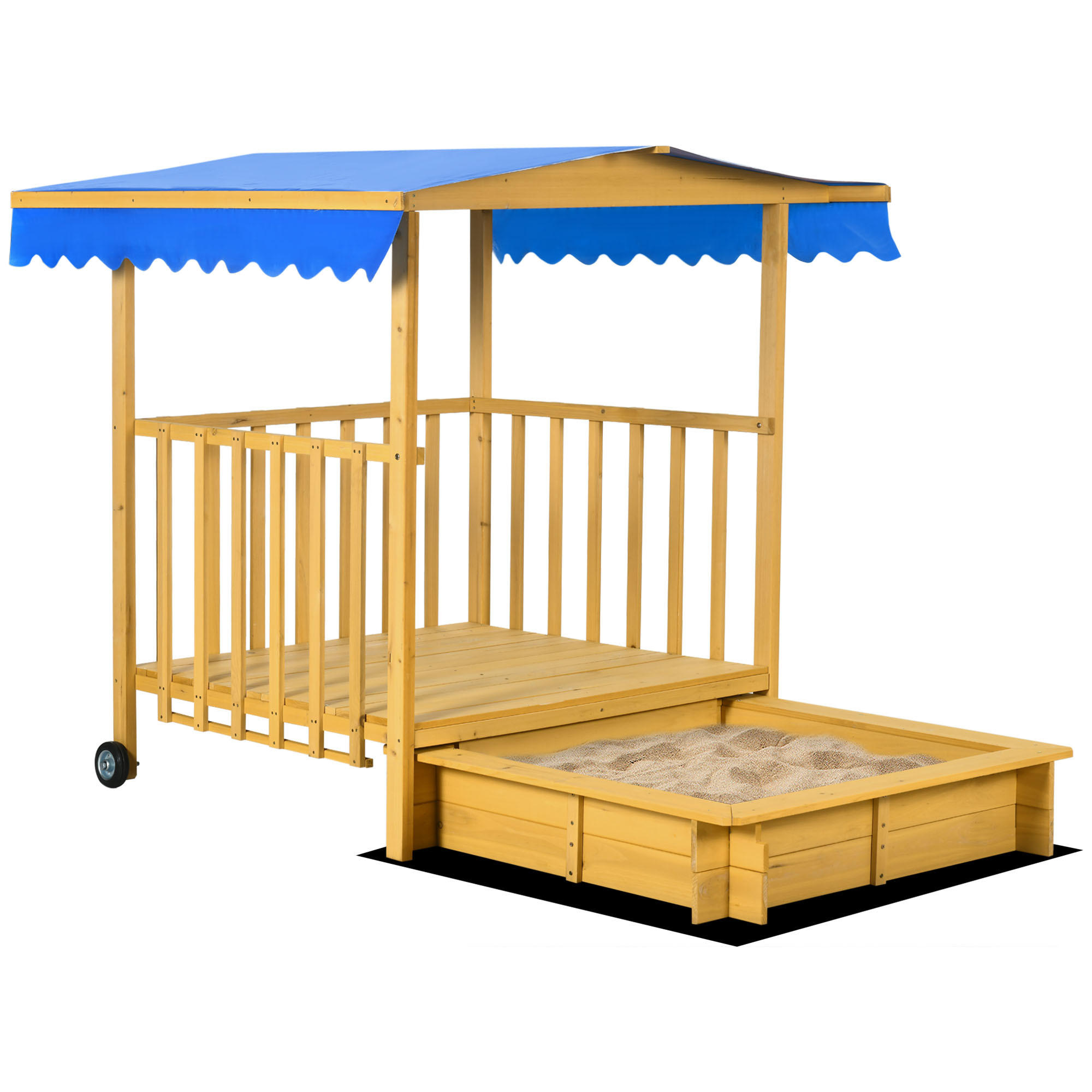 SANDKASTEN, Naturholz, Tanne - Naturfarben, Holz (133/129/137.5cm) - Outsunny