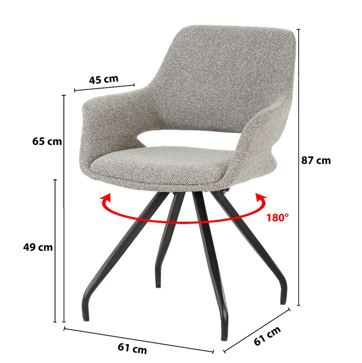 ESSZIMMERSTÜHLE Capp Taupe 61/61/88 cm - Taupe, Textil (61/88/61cm) - Livingfurn