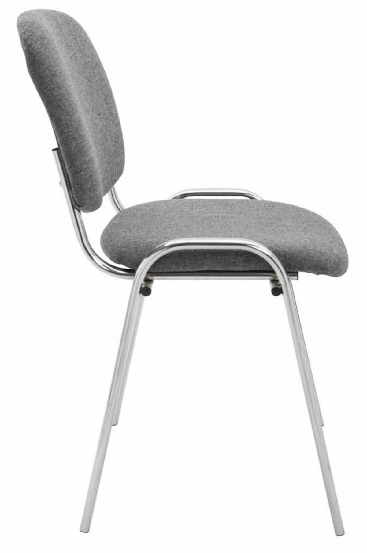 BESUCHERSTUHL 4er Set Stoff grau - Grau, Textil/Metall (54/79/64cm) - CLP