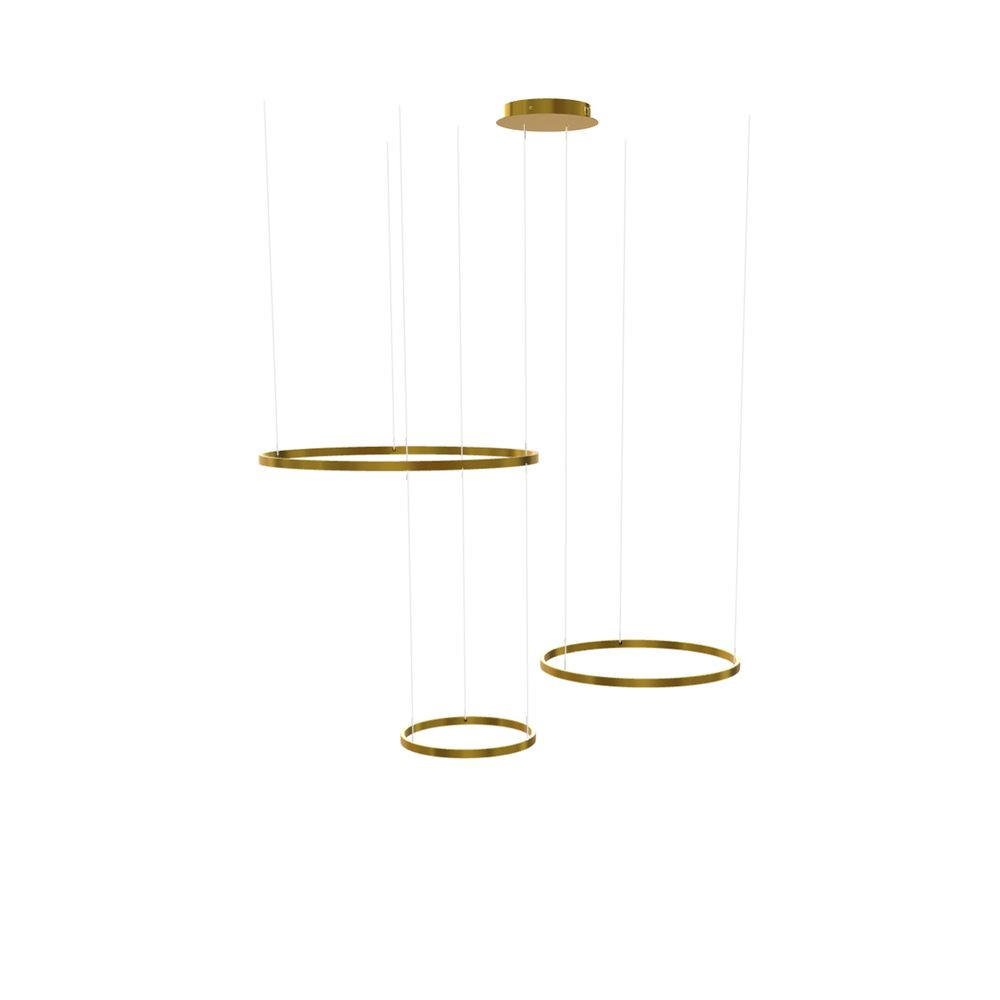 LED-HÄNGELEUCHTE 3er Ring Gold Ø 80 | 60 | 40cm - Goldfarben, Metall (1.3/80/3.3cm) - s.luce