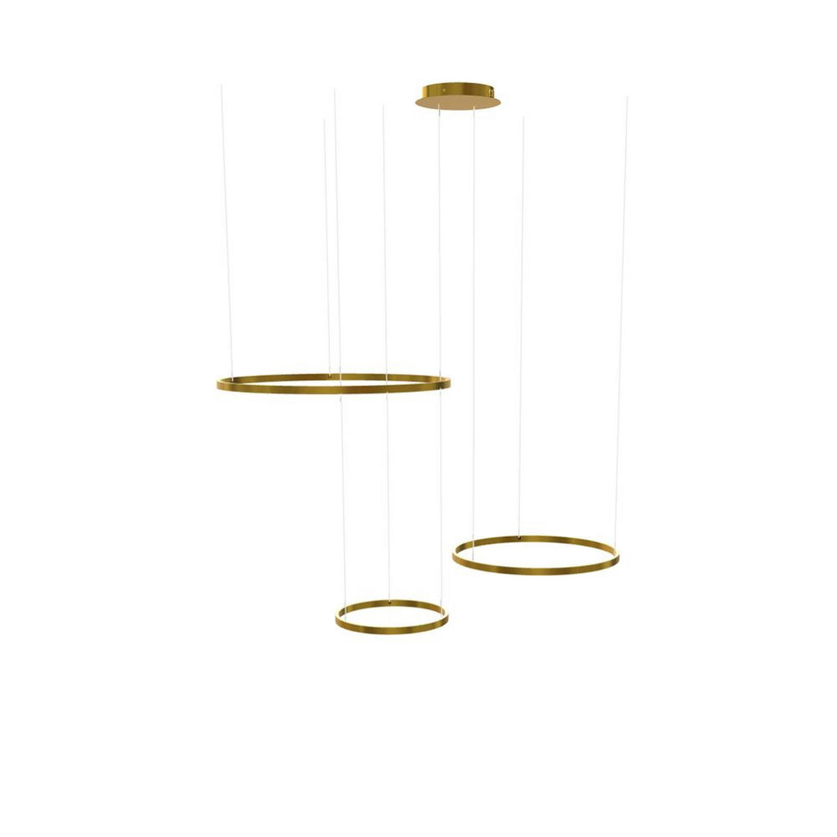 LED-HÄNGELEUCHTE 3er Ring Gold Ø 80 | 60 | 40cm - Goldfarben, Metall (1.3/80/3.3cm) - s.luce