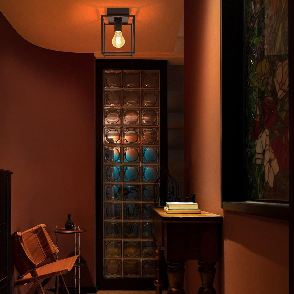 DECKENLEUCHTE Nyxandra 15/15/19.5 cm - Schwarz, Metall (15/15/19.5cm) - ZMH