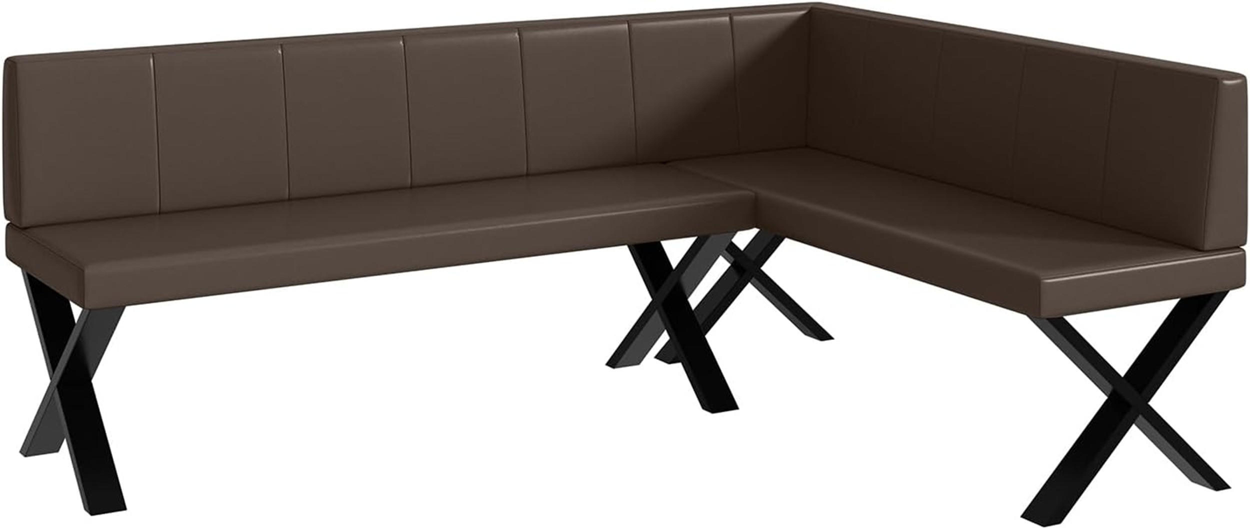 ECKBANK PETER_X - Braun, Leder (142/196cm) - Meblini