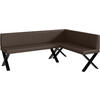 ECKBANK PETER_X - Braun, Leder (142/196cm) - Meblini