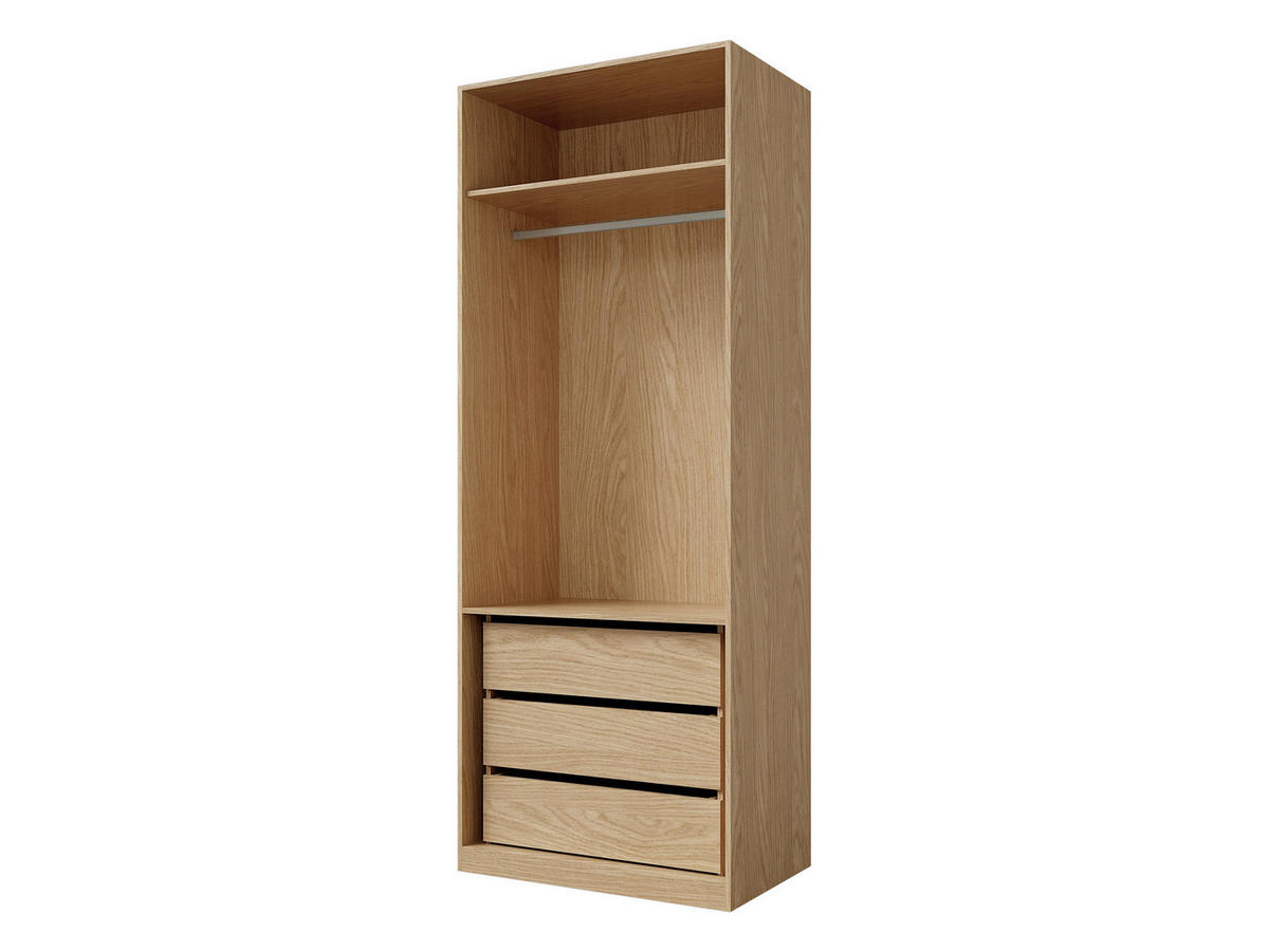 KLEIDERSCHRANK Soreno 90 2D - Eichefarben/Beige, Holzwerkstoff/Kunststoff (90/237/60cm) - MIRJAN24