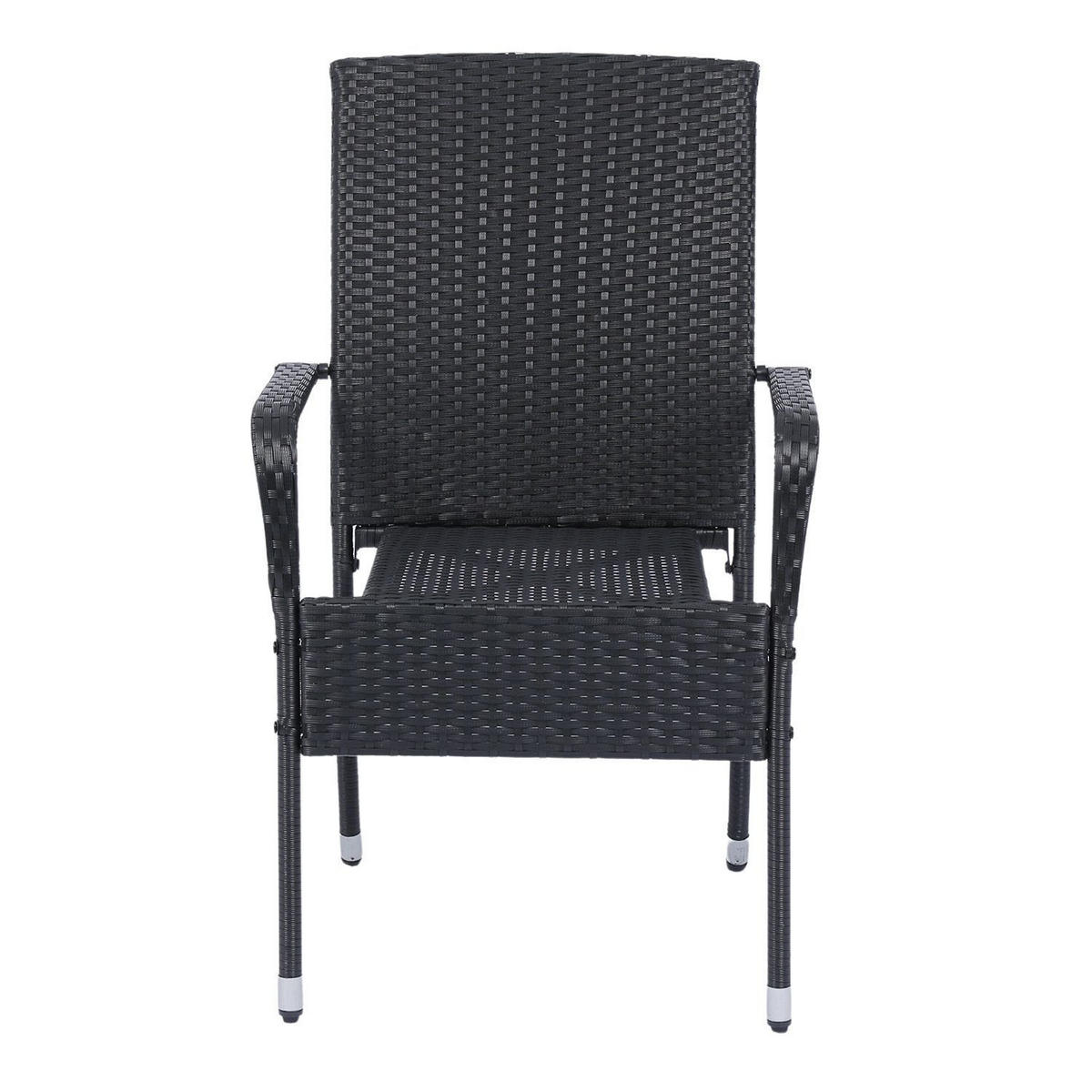 GARTENSTÜHLE Yoro 6er-Set - Schwarz, Kunststoff (50/90/50cm) - Juskys