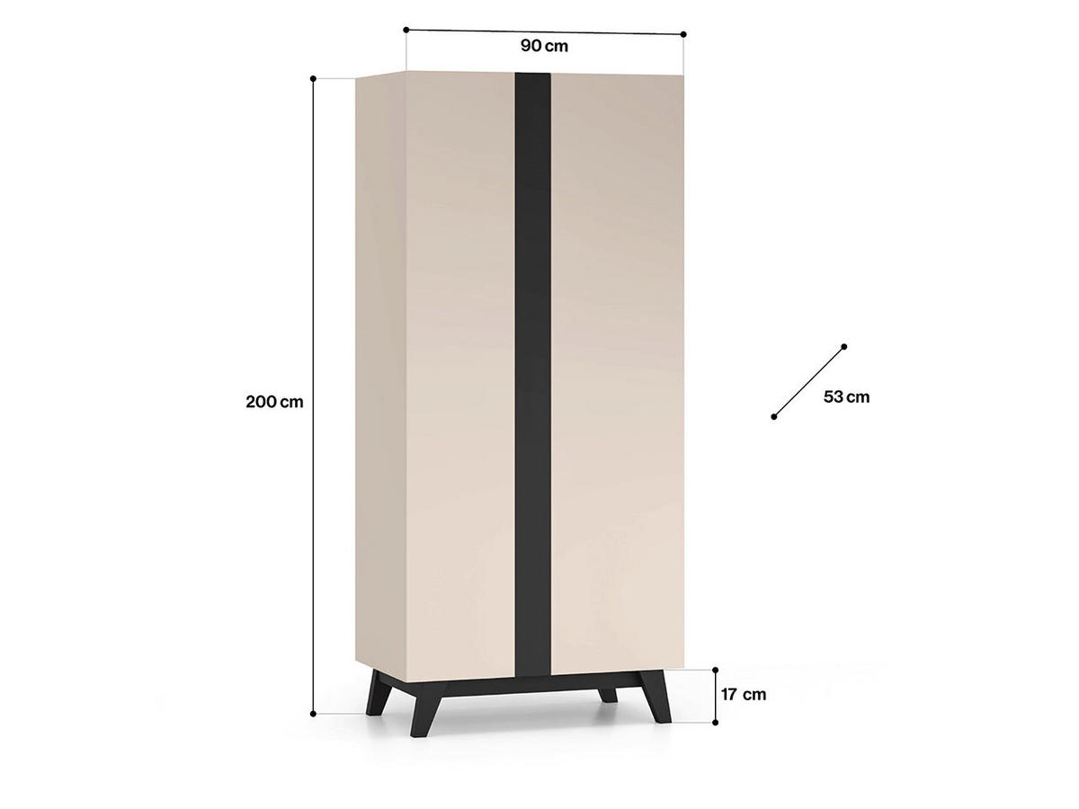 KLEIDERSCHRANK – 90 cm – Freshion – Kaschmir - Kaschmir, Holzwerkstoff (90/200/53cm) - hi-markt