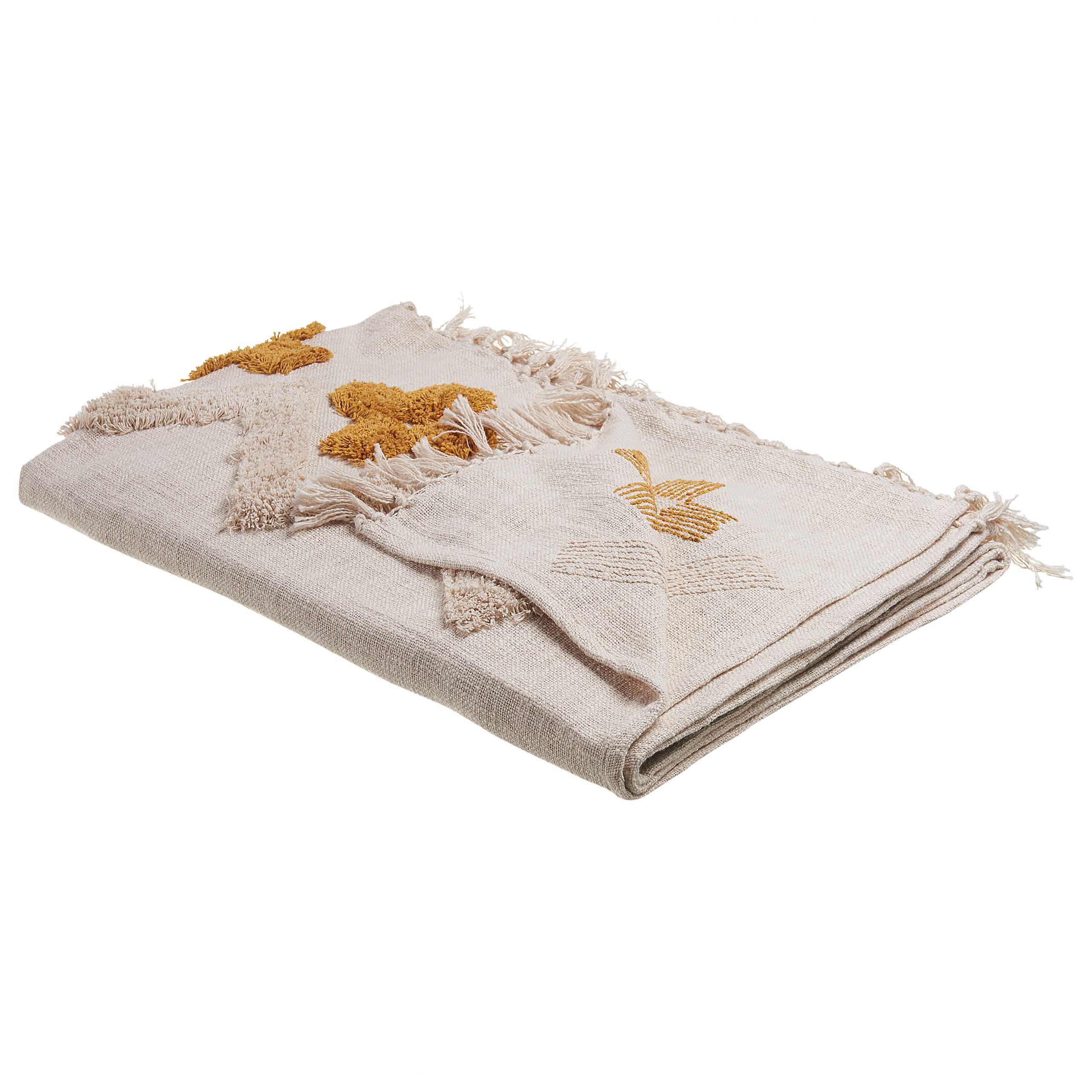 DECKE Helles Beige Adoni 130/180 cm - Beige, Naturmaterialen/Textil (130/180cm) - Beliani