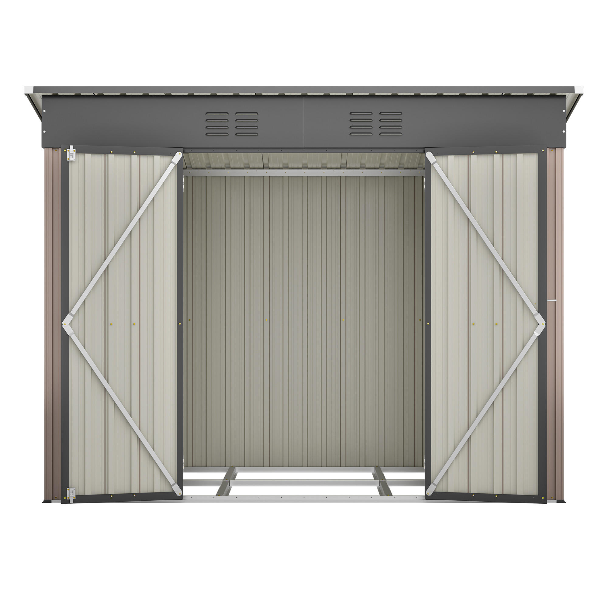 GARTENHAUS Metall 8x4 FT Braun - Braun, Metall (111/182/229cm) - ComfortXL