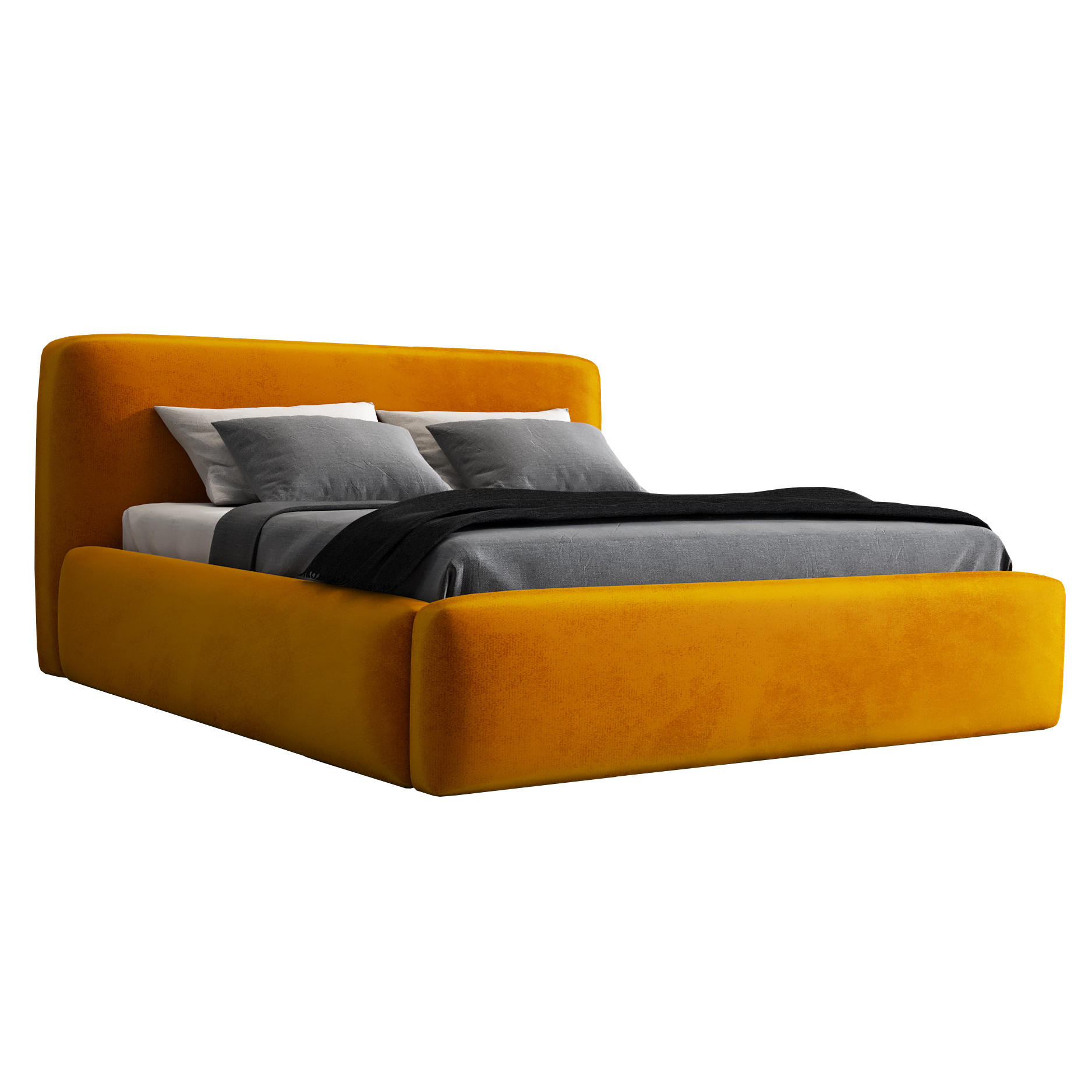 POLSTERBETT LUMO 90x200 Gelb - Gelb, Textil (90/200cm) - A&J MöbelLand