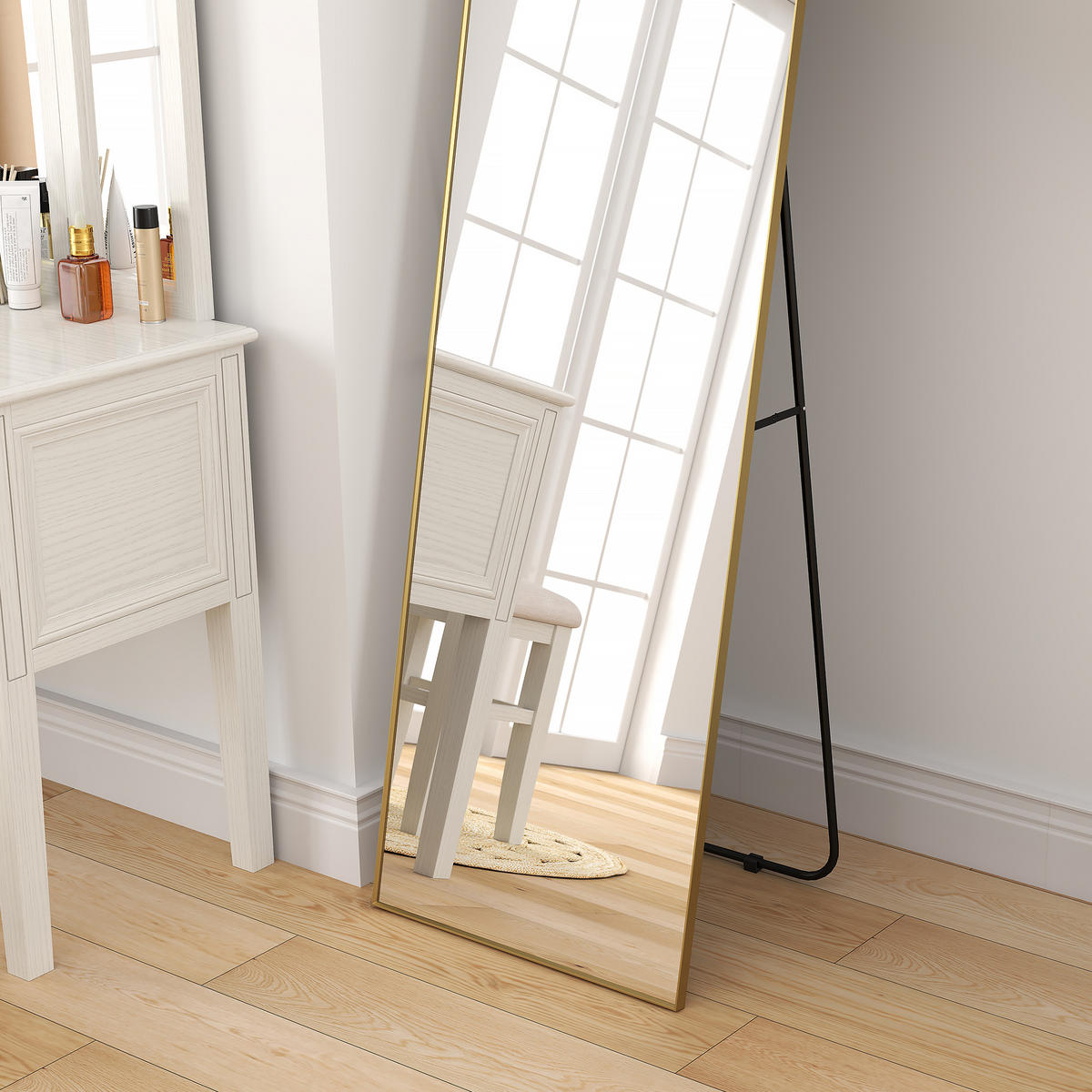 STANDSPIEGEL DE-17926 50x160 cm mit 3-in-1 Nutzung Gold - Goldfarben, Glas (50/160/4cm) - ComfortXL