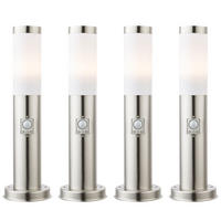 WEGELEUCHTE Edelstahl Anthrazit mit Bewegungsmelder 4er Set - Anthrazit, Metall (7.6/7.6/45cm)