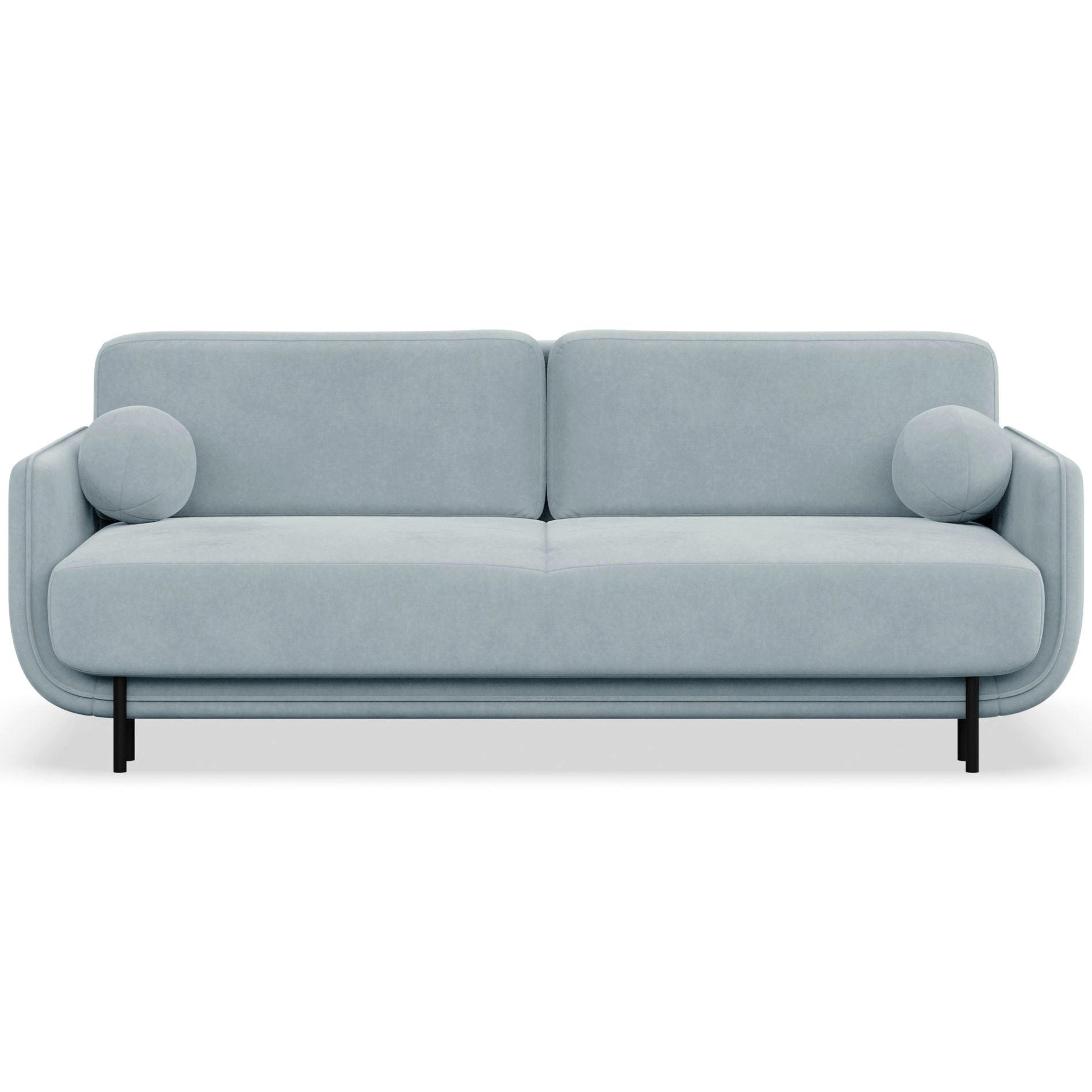 SCHLAFSOFA Ovals Hellblau - Schwarz/Hellblau, Textil/Metall (236/95/96cm) - Selsey