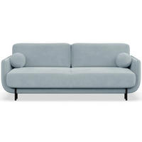 SCHLAFSOFA Ovals Hellblau - Schwarz/Hellblau, Textil/Metall (236/95/96cm) - Selsey
